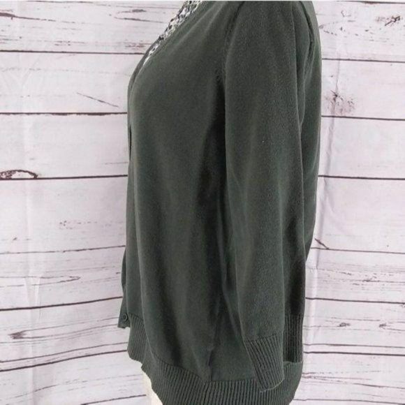Croft & Barrow Sweater Pullover Shirt Olive‎ Green Quarter Sleeve  Large - Picture 6 of 7